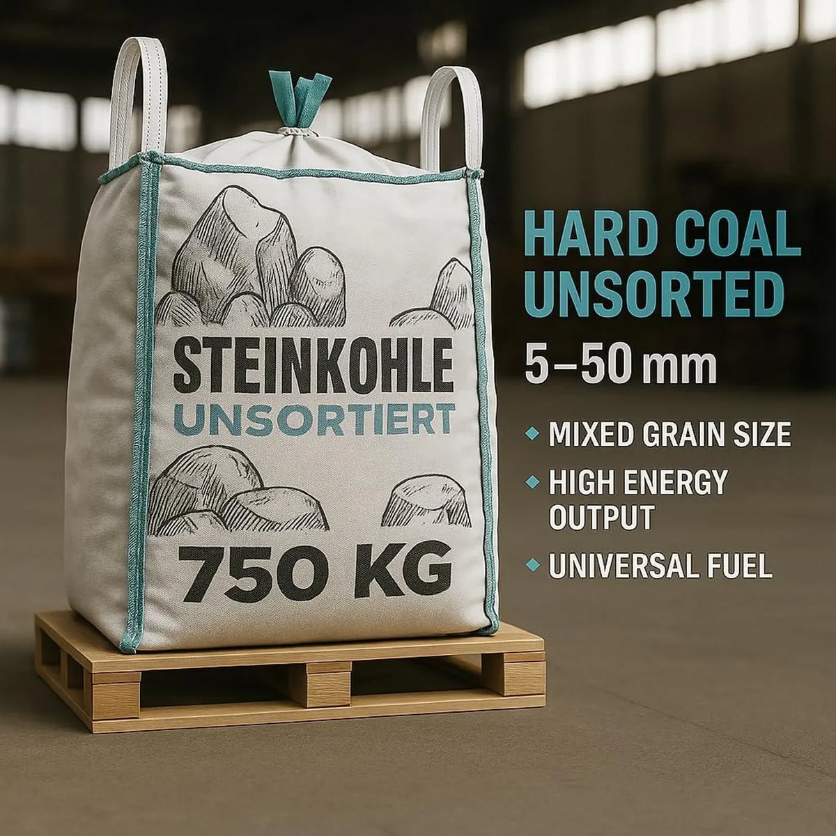Steinkohle (hnedé uhlie): 750 kg Anthrazitkohle (antracit): 5-50 mm Vysoká výhrevnosť Kúrenie v krbe Kúrenské uhlie GiDeli