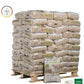 Drevené pelety PFEIFER A1 – 6 mm – 15 kg / Paleta 1050 kg (70 vriec × 15 kg)