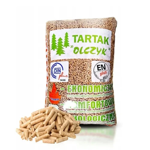 Drevené pelety Olczyk – paleta 62vriec, 930 kg drevného paliva
