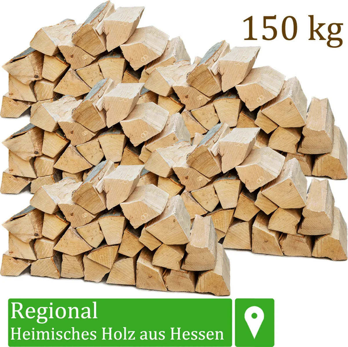 Bukové palivové drevo Flameup – 150 kg (3 × 50 kg) – polená s dĺžkou 25 cm – vhodné pre kachle, krby, vonkajšie ohniská a grily Translation missing: sk.products.product.regular_price