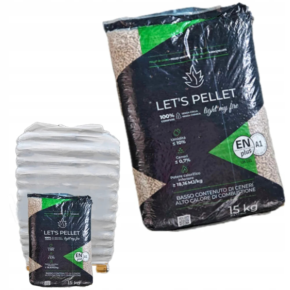 Pelety LETS PELLET Drevené pelety 6mm 65x15kg ENplus A1 975kg PREMIUM KVALITA